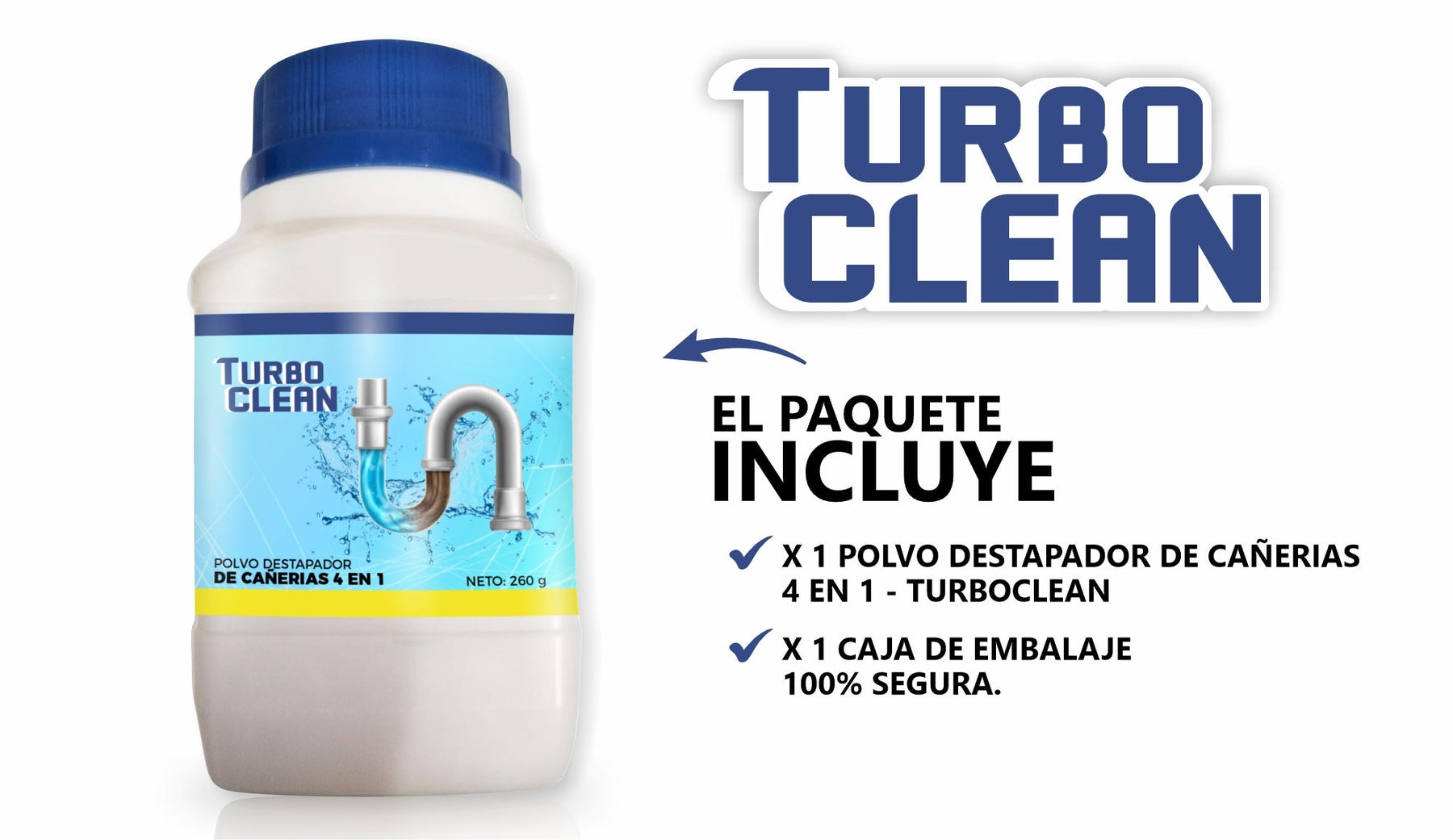 destapador de cañerias 4 en 1 - TurboClean©